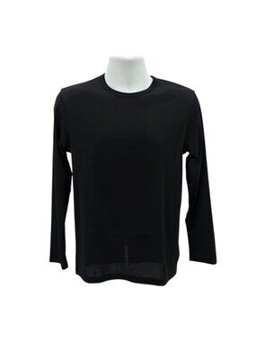 NEW Sunspel Mens Small Shirt Long Sleeve Classic The T-Shirt Supima Cotton Black